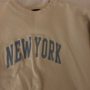 Brandy Melville Tan 'New York' Sweatshirt